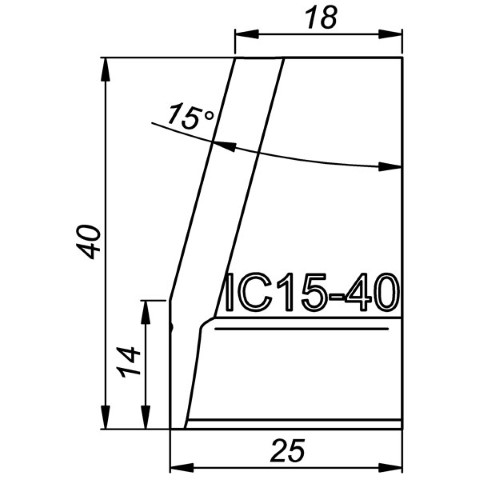 TRADEMASTER I.D. CHAMFER TOOL BIT IC15/40 15 DEG X 40MM HIGH